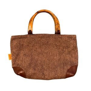 Vintage Ronald Furst Tweed Celluloid Handle Handbag